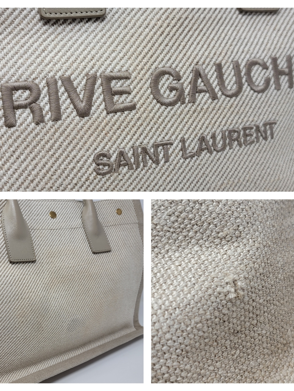 SAINT LAURENT Rive Gauche Canvas Tote Bag - Picture 9 of 10